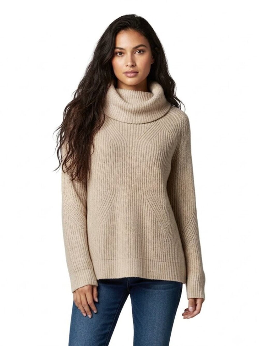 alice & olivia Wool, Cashmere Oatmeal Ribbed Sweater Size Small